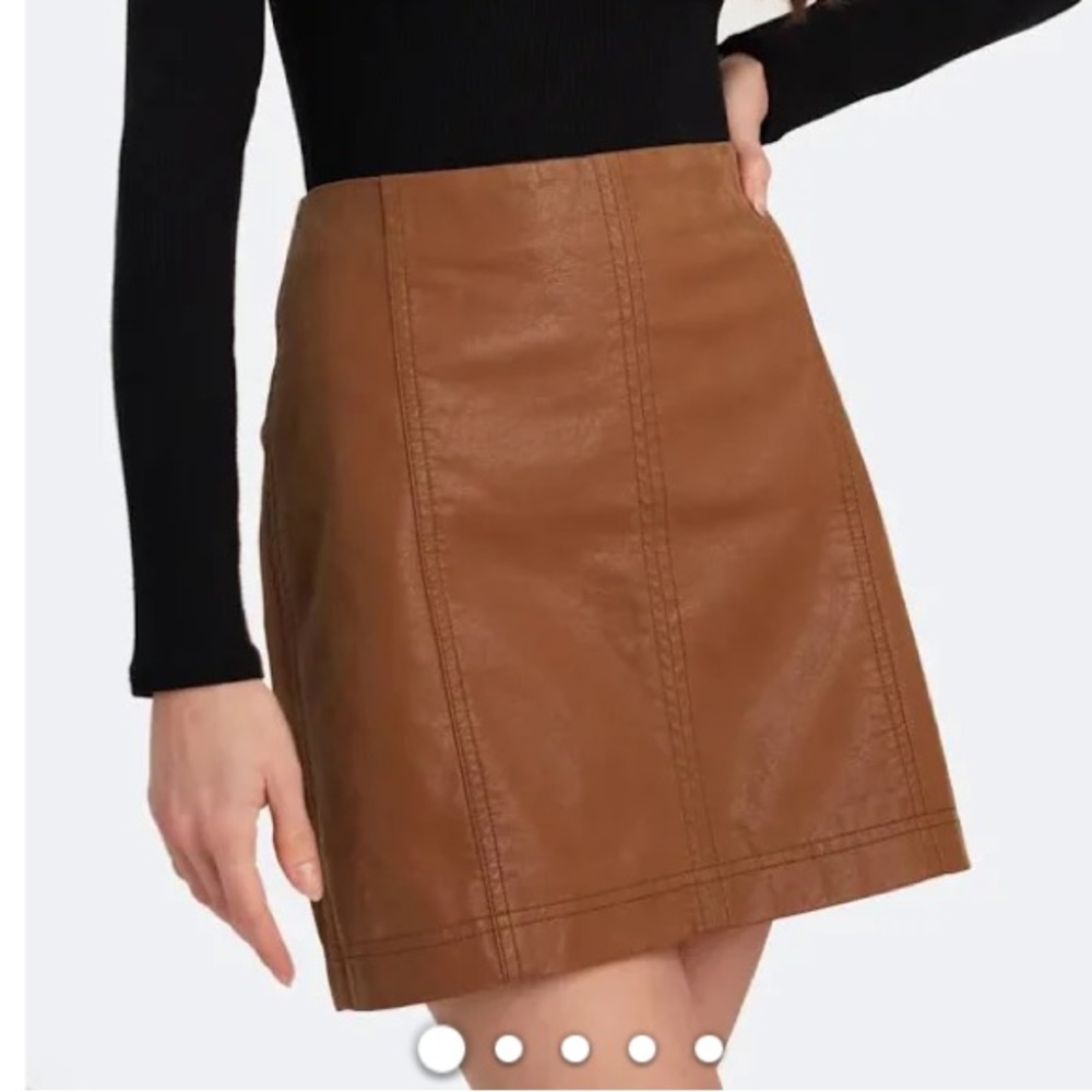 Free People modern femme vegan leather mini skirt size 6